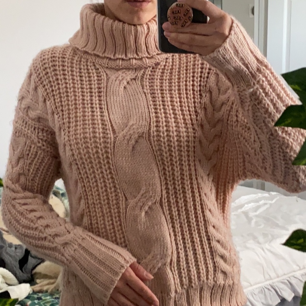 Light pink turtleneck sweater